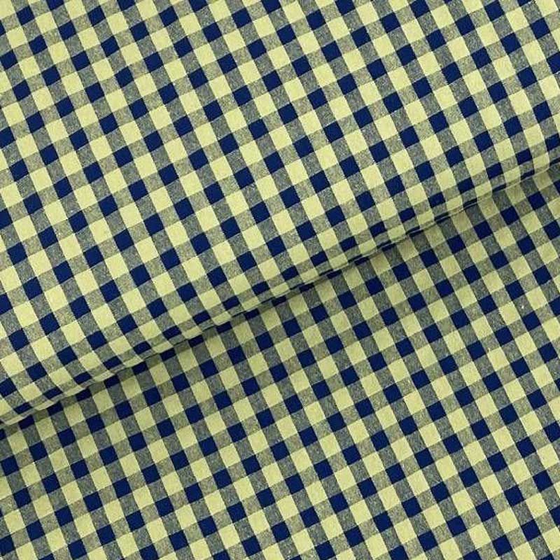 Tela cuadro mediano Vichy Seersucker Verde - La Trama Fabrics